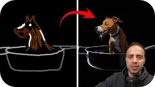 Karikaturen Zeichnen ohne Zeichenkenntnisse - Da wird der Hund in der Pfanne verrückt  Tutorial