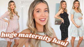 HUGE MATERNITY TRY ON HAUL actually cute & bump friendly - 6 months pregnant  leighannsays