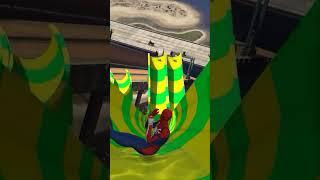 GTA 5 WATER SLIDES with SPIDERMAN & His Friends & Spider-Shark  Water Ragdolls Part 2 #Shorts