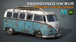 Abandoned VW Bus  Autodesk Maya + Substance 3D Painter