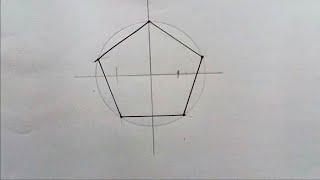 طريقة رسم الشكل الخماسي المنتظم داخل دائرة