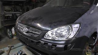 Hyundai Getz мятый вкруг ч.4 набрал морду