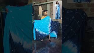 blue colour silk tie dye sarees #bluesaree #tiedye #sarees