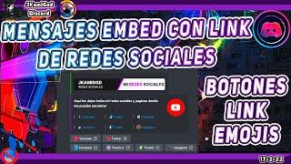 🟣 Mensajes embed con link de redes sociales con botones  enlace o emojis  Discord  JKamiGod