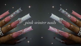 Pink Winter Nails🩷️ 5 Days of Christmas Nails Episode 4