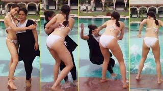 Sara Ali Khan Pushes Spot Girl Into Pool  Viral Prank Video