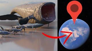 Sea Monsters Bloop Megalodon Blue Whale Shark Giant Squid In Real Life on Google Earth