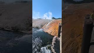 The Amazing Bacteria Mats Flowing Off Excelsior Geyser Crater Into The Firehole River