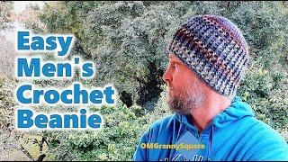 Easy Mens Crochet Beanie  Crochet Tutorial