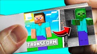 Steve transform Zombie VS Poppy Playtime - Minecraft Animation FLIPBOOK
