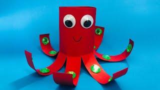 Easy Octopus Paper Craft  Easy Crafts for Kids