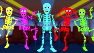 Wheels On The Bus With Five Skeletons  Spooky Scary Skeletons Song for Preschoolers for Circle Time