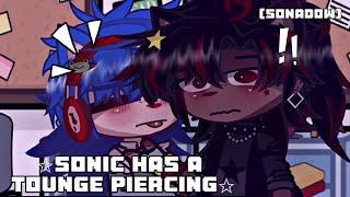 Sonic has a tounge piercingSONADOWSonic x Shadow gachaMY AUShadowsFluffyChestFur