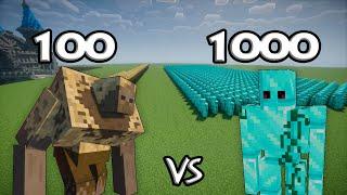 100 Mutant Husks Vs 1000 Diamond Golems  Minecraft