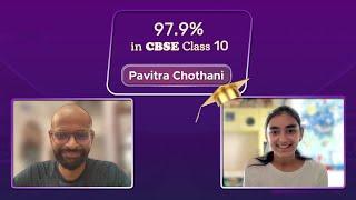 97.9% in CBSE Class 10  Pavitra Chothani #byjus #success #successstories cbseclass10 #proudparents