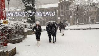 Tour Of The University Of Toronto Campus During A Snowstorm - 4K