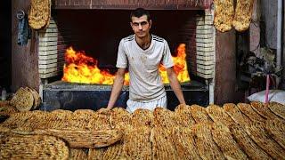 Baking Berber bread in Iran  Iranian Bread Baking  Baking bread