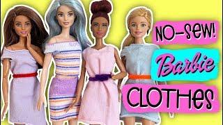 How to make clothes for your Barbie doll with socks. Dress Skirt T-shirt... No Sew