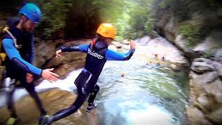 Carla Underwater -  jumping and sliding in a river