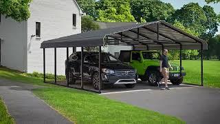 Arrow 20 ft. x 20 ft. Carport - A Reliable All-Season Multi-Use Shelter