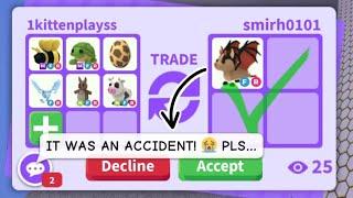 They ACCIDENTALLY ACCEPTED This TRADE In ADOPT ME... 