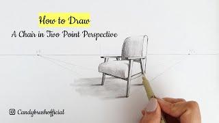 How to draw A chair In Two Point Perspective  Step By Step
