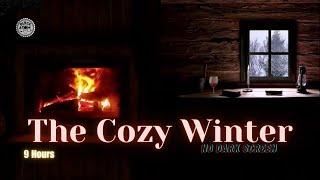 Crackling Fireplace in a Cozy Cabin During a Blizzard ⨀ Sleep Relax and Unwind