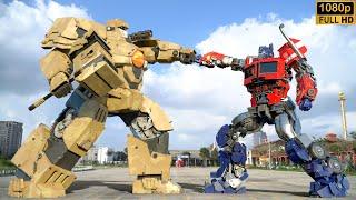 Transformers The Last Knight - Optimus Prime vs Jaguar Robot  Paramount Pictures HD