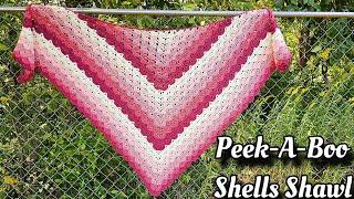 Quick and Easy Crochet Shawl Tutorial - Peek-A-Boo Shell Shawl