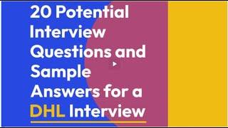  Mastering DHL Interview Top 20 Questions & Expert Answers 