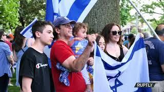 Hundreds of pro-Israel protesters rally in Great Neck New York