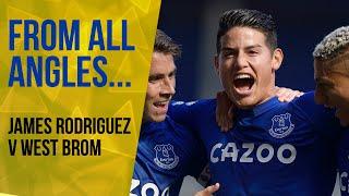 JAMES RODRIGUEZS FIRST EVERTON GOAL  FROM ALL ANGLES