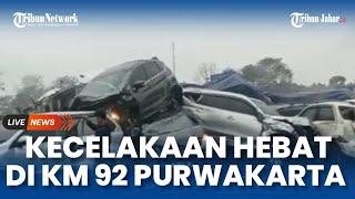 BREAKING NEWS Tabrakan Beruntun di Tol Cipularang Sore Ini Mobil Saling Bertumpuk Keatas