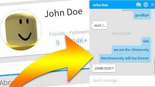 JOHN DOE IS MESSAGING ME Roblox