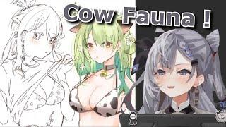 Zeta drawing Cow Fauna with a huge amount of respect