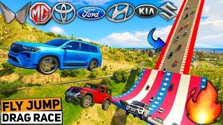 GTA 5 FAMOUS INDIAN CARS  IMPOSSIBLE SKY FLY JUMP️ + TRAIN TRACK RACE   GTA 5 MODS