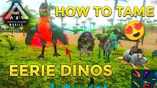 How to Tame eerie Dinos in Ark Mobile  Taming My Argentevis ️