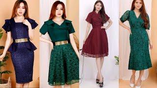 MODEL BAJU PESTA WANITA DRESS BROKAT KOMBINASI CANTIK TERBARU  Dress Natal  Dress Pesta