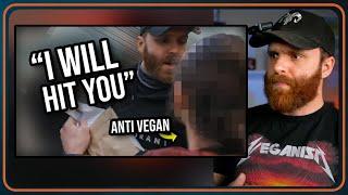 Eating meat at Vegan protest