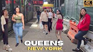 Walking Roosevelt Ave Queens NY  74th Jackson Heights Queens New York City 4K  April 28 2024