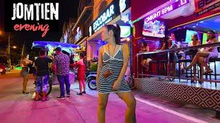 4K Evening walk around Jomtien - Pattaya today Thailand 2024