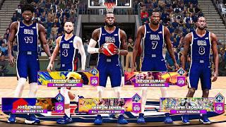 TEAM USA TAKES OVER COMP PRO AM on NBA 2K24 - Steph Curry LeBron James Kevin Durant...