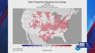 Average temperatures in April were just above average