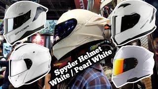 Spyder Helmet White  Pearl white  Makina Moto Show