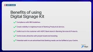 Digital Toolkit for Agent Centres SignageBranding  HDFC Bank