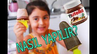 NUTELLA İLE DONDURMA YAPTIK ÇİKOLATALI SÜTLÜ DONDURMA NASIL YAPILIR?