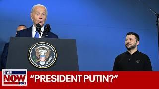 Biden calls Zelenskyy Putin at NATO press conference  LiveNOW from FOX