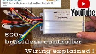 500w -Brushless dc motor controller- Review￼￼ Wiring ￼