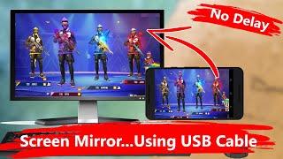 Android screen mirror to LaptopPC...No Lag...Using USB Cable...