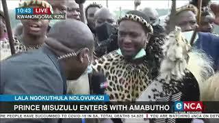 Prince Misuzulu enters with Amabutho